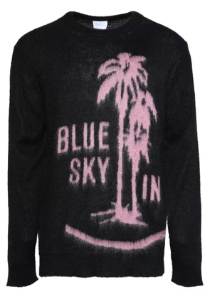 BLUE SKY INN mohair logo knit crewneck jumper - Black