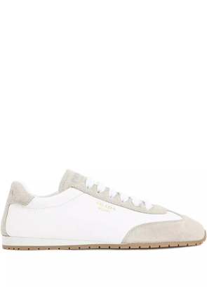 Prada lace-up leather sneakers - Neutrals