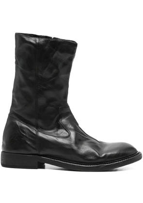 Moma Word leather ankle boots - Black