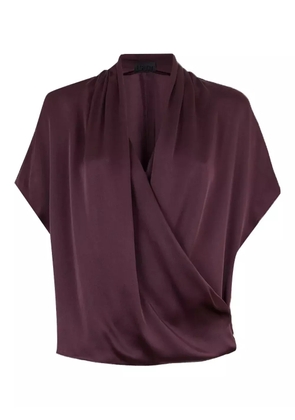 LAPOINTE draped-front V-neck blouse - Red