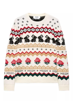 MSGM wool blend sweatshirt - Neutrals