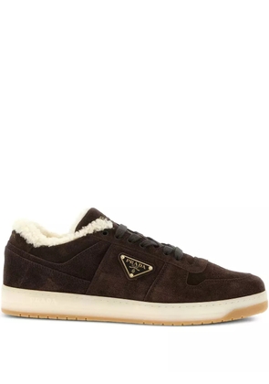 Prada shearling suede sneakers - Brown