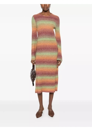 Simon Miller Axon striped midi dress - Orange