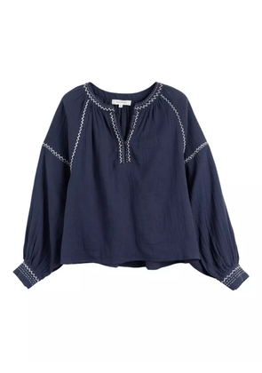 Chinti & Parker St. Tropez embroidered-detail blouse - Blue