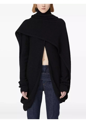 Max Mara roll-neck draped knitted top - Black