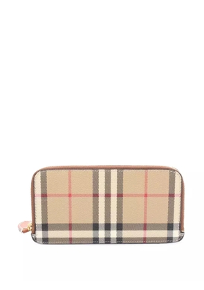 Burberry Pre-Owned 2020-2025 Vintage Check Coated Canvas Somerset Card Case Wallet long wallets - Brown