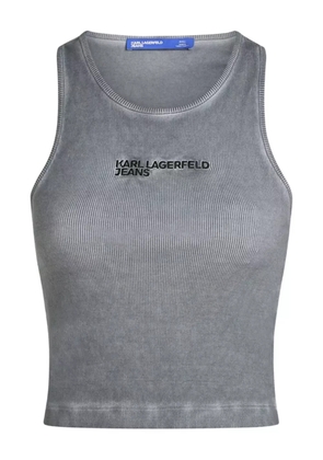 Karl Lagerfeld Jeans ribbed cotton top - Grey
