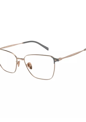 Giorgio Armani geometric frame glasses - Brown