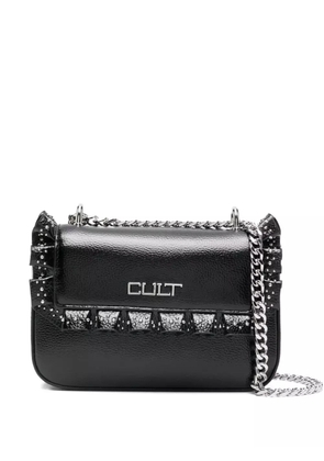 Cult studded ruffled satchel bag - Black