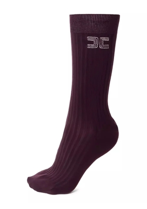 Elisabetta Franchi logo-embroidered socks - Brown