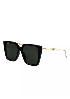 Gucci Eyewear pearl-embellished square-frame sunglasses - Black