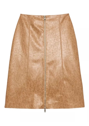 MSGM zip-front midi skirt - Brown