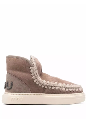 Mou crochet stitch-trim sneaker boots - Grey