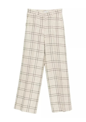 Manuel Ritz check-print sequin-embellished trousers - Neutrals