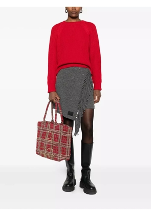 ULI SCHNEIDER fringed wool mini skirt - Grey