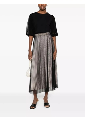 TWINSET mesh-sleeve top - Black