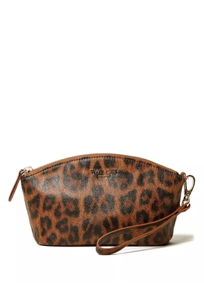 TWINSET leopard-print zip-top purse - Brown