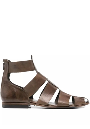 Shoto strappy zip-up sandals - Brown
