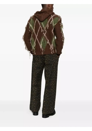 Andersson Bell cable-knit fringed hoodie - Brown