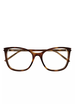 Saint Laurent Eyewear geometric glasses - Brown