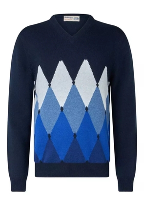Ballantyne argyle v-neck sweater - Blue