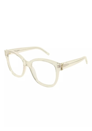 Saint Laurent Eyewear geometric logo glasses - Neutrals