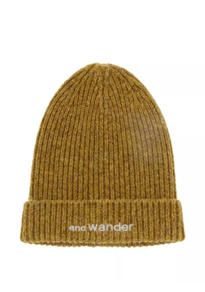 and Wander logo-embroidered beanie - Neutrals