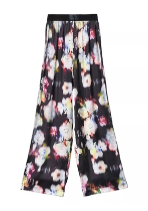 Gaelle floral satin trousers - Black