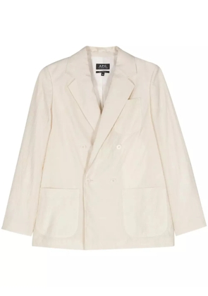 A.P.C. double-breasted crepe blazer - Neutrals