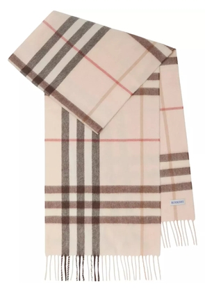 Burberry checked cashmere scarf - Neutrals