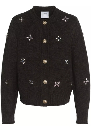 Barrie embroidered cashmere cardigan - Black