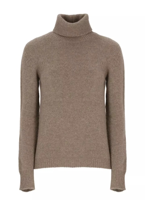 Vanisè turtleneck ribbed-trim sweater - Brown