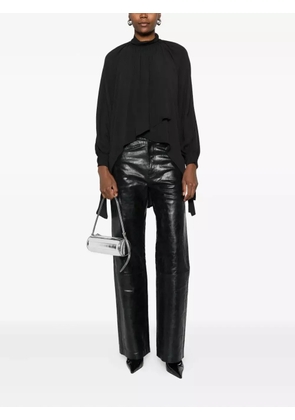 DIXIE high-neck asymmetric blouse - Black