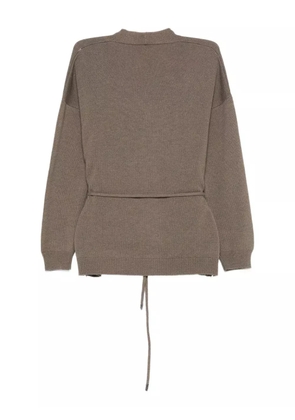 Le Tricot Perugia tie-waist cardigan - Brown