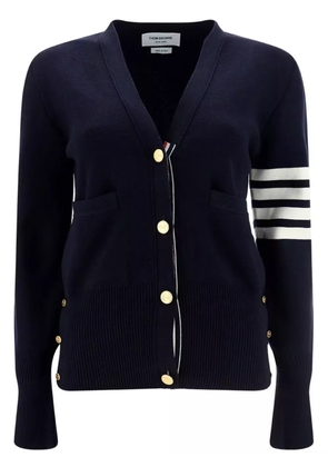 Thom Browne striped-sleeve button cardigan - Blue