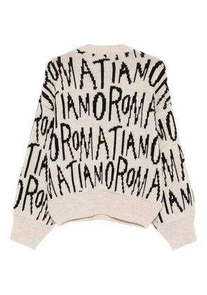 Alysi lettering-knit sweater - Neutrals