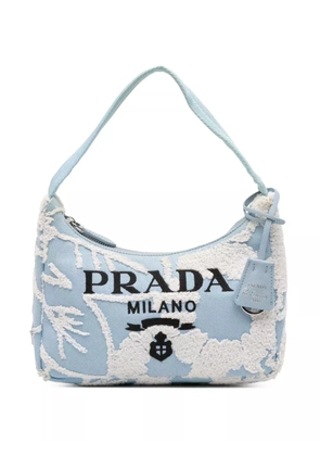 Prada Pre-Owned 2019-2025 Mini Embroidered Drill Re Edition 2000 shoulder bag - Blue