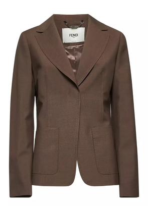 FENDI patch-pocket wide-lapel jacket - Green