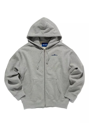 Awake NY crown-logo zip-up hoodie - Grey