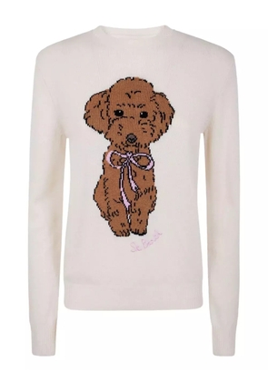 MC2 Saint Barth dog-motif bow sweater - White