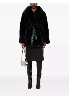 Vanessa Bruno belted faux fur jacket - Black