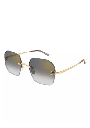 Cartier Eyewear geometric-frame rimless sunglasses - Gold