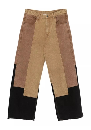 Glass Cypress patchwork wide-leg trousers - Brown