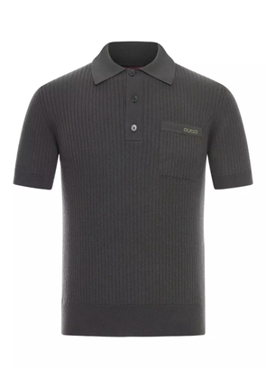 Gucci chest-pocket ribbed polo shirt - Green