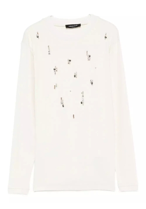 Fabiana Filippi appliqué-embellished sweater - White