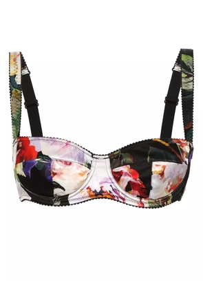 Dolce & Gabbana floral-print silk balconette bra - Black