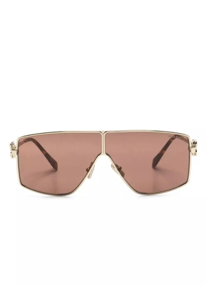 Miu Miu Eyewear logo-plaque pilot-frame sunglasses - Gold