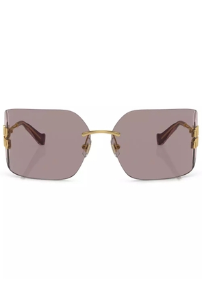 Miu Miu Eyewear logo oversize-frameless sunglasses - Gold