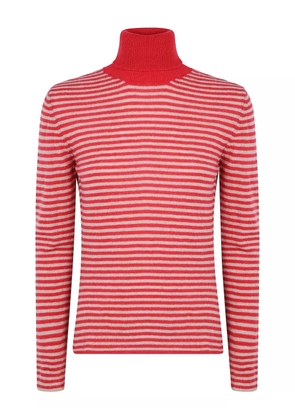 base striped roll-neck knitwear - Red