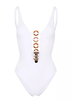 DSQUARED2 Rings logo-engraved swimsuit - White